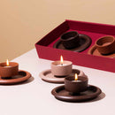 Festive Gift Hampers | Tea Light Holders | Iron | Brown & Pink | Set of 3.