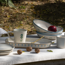 Ceramic Serving Platter | Ivory & Teal | 31 cm