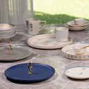 Brass & Ceramic Serving Platter | Green & Gold | 24 cm