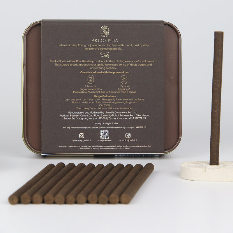 Chandan Bambooless Incense Sticks | Anand | 27 Bambooless Sticks & 1 Holder