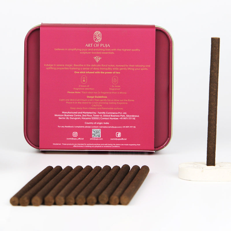 Jasmine Bambooless Incense Sticks | Trupti | 27 Bambooless Sticks & 1 Holder