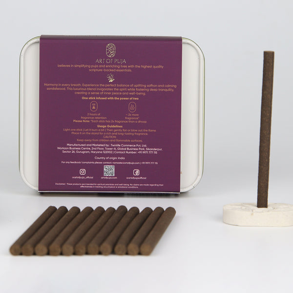 Kesar-Chandan Bambooless Incense Sticks | Anant | 27 Bambooless Sticks & 1 Holder