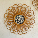 Cane Wall Decor | Floral Design | Beige | 50 cm