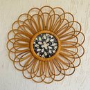 Cane Wall Decor | Floral Design | Beige | 50 cm