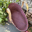 Natural Grass Tote Bag | Water Reed | Pink & Purple