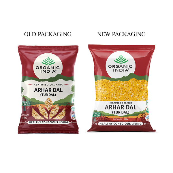 Organic India | Arhar Dal | Tur Dal | 500 g | Pack of 4