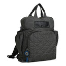 Baby Diaper Bag Backpack | Recyled Nylon & Vegan Leather | Grey