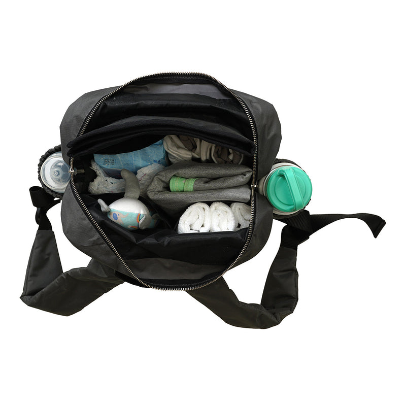 Baby Diaper Bag Backpack | Recyled Nylon & Vegan Leather | Grey
