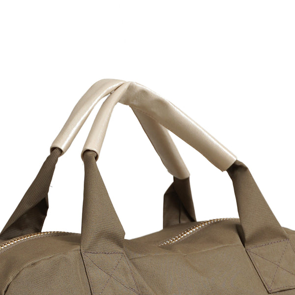 Baby Diaper Bag Backpack | Recyled Nylon & Vegan Leather | Beige