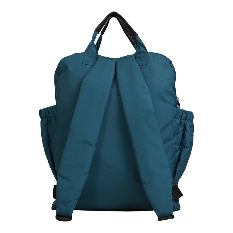 Baby Diaper Bag Backpack | Recyled Nylon & Vegan Leather | Teal Green