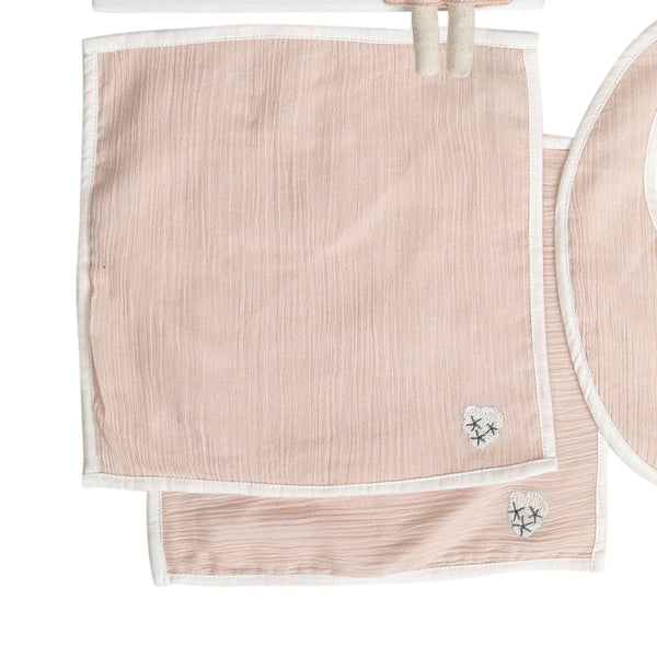 Newborn Baby Gift Pack | Romper & Loungewear | Napkins & Doll | Bib & Burp Cloth | Peach