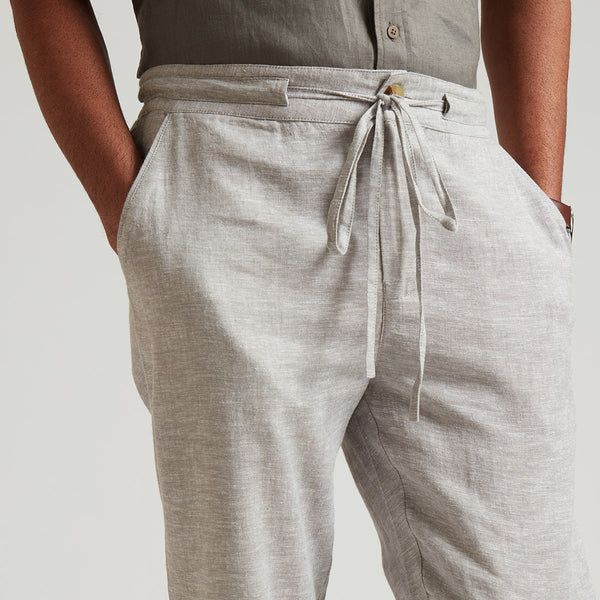 Organic Linen Lounge Pants for Men | Relaxed-Fit | Grey