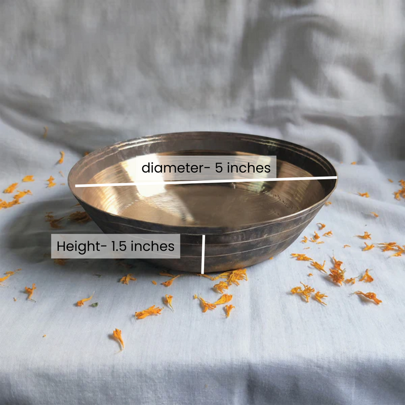 Kansa Flat Base Serving Bowl | 5 inches