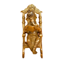 Brass Ganesh Idol | Reading Book On Rocking Chair | 19 cm