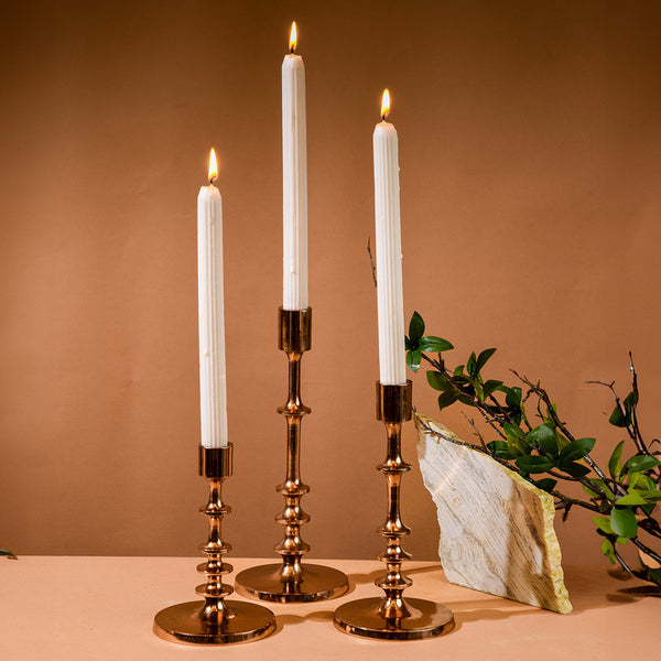 Metal Candle Holder | Rose Gold | Set of 3