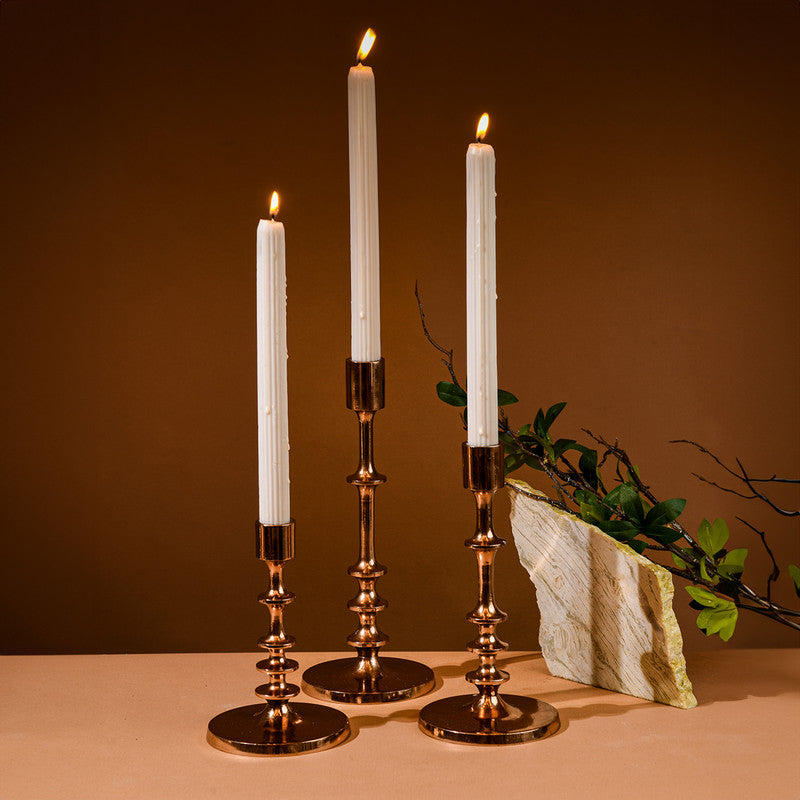 Metal Candle Holder | Rose Gold | Set of 3