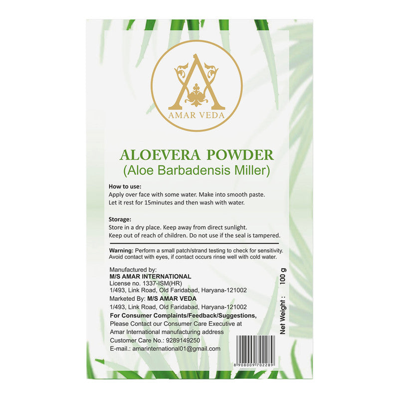 Herbal Aloevera Powder | Reduce Inflammation & Redness | 100 g