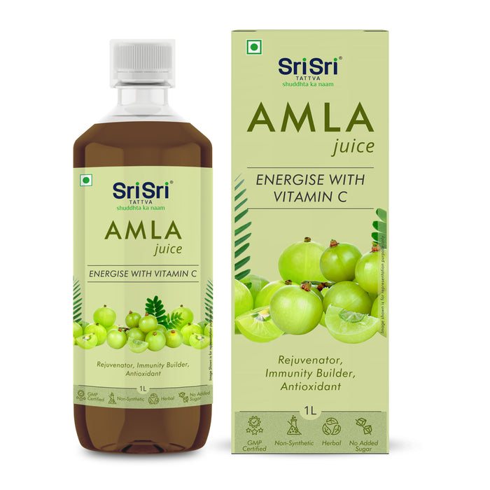 Sri Sri Tattva Amla Juice | Energise With Vitamin C | Rejuvenator, Immunity Builder & Antioxidant | 1 Litre