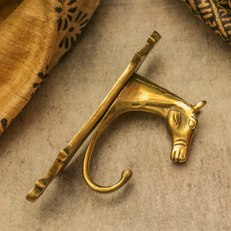 Brass Horse Hook | Golden.