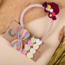 Cotton Hair Accessories for Girls | Hairband & Clips | Heart Design | Multicolour