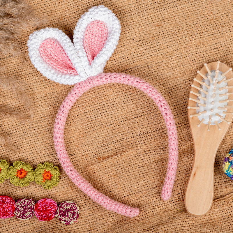 Cotton Hair Accessories for Girls | Hairband & Clips | Floral & Bunny Design | Multicolour