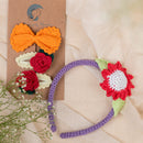 Cotton Hair Accessories for Girls | Hairband & Clips | Floral Design | Multicolour