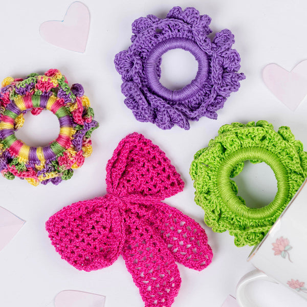 Cotton Hair Accessories for Girls | Scrunchies & Hair Bow | Multicolour