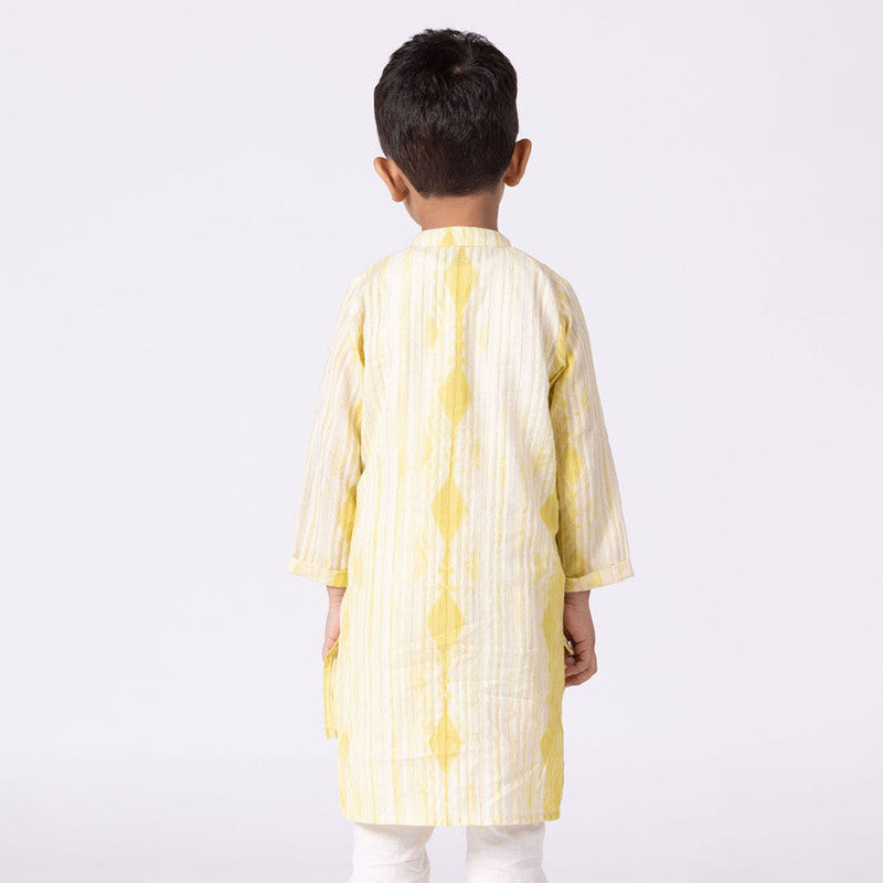 Cotton Kurta For Kids | Daffodil | Mandarin Collar | Yellow