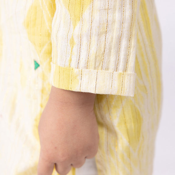 Cotton Kurta For Kids | Daffodil | Mandarin Collar | Yellow