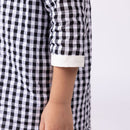 Cotton Kurta For Kids | Gingham | Mandarin Collar | Black