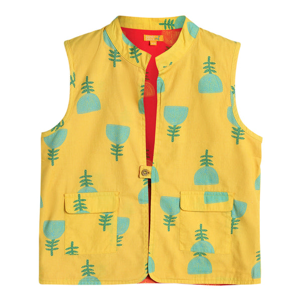 Cotton Nehru Jacket for Boys | Embroidered | Multicolour.