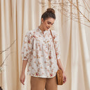 Bemberg Linen Shirt | Floral Print | White