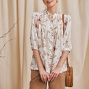 Bemberg Linen Shirt | Floral Print | White