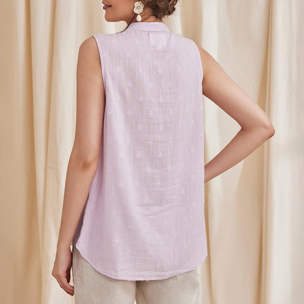 Organic Cotton Women Shirt | Sleeveless | Lavender