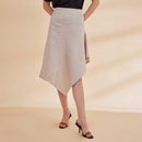 Organic Cotton Asymmetrical Skirt | Grey | Back Closure