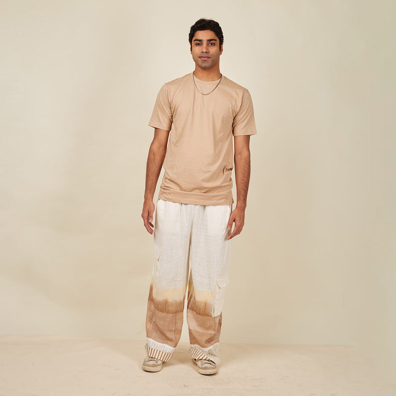 Cotton T-Shirt for Men | Half Sleeves | Beige