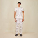 Denim White Pants for Men | Geometric Pattern