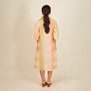 Cotton Midi Dress for Women | Striped | Yellow & Orange