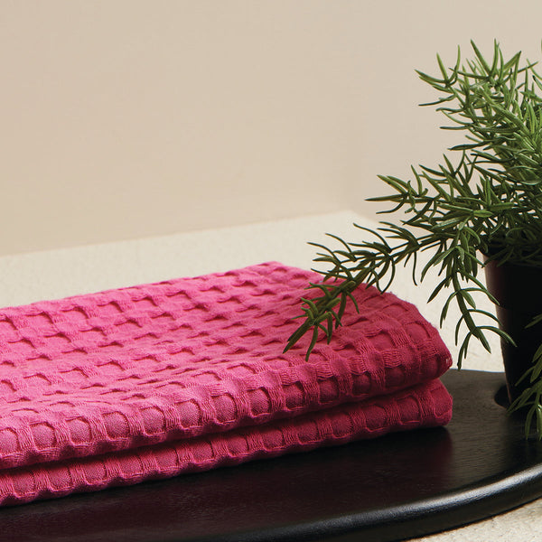 Cotton Towel Set | Waffle Design | Rose Pink | Set of 4