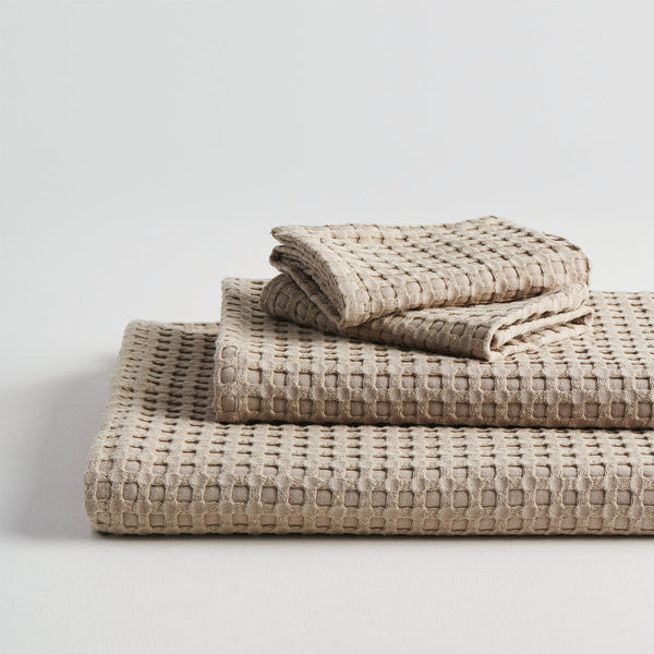 Bamboo Cotton Towel Set | Waffle Design | Super-Absorbent | Set of 4