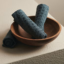 Bamboo Cotton Towel Set | Waffle Design | Storm Grey | Set of 4