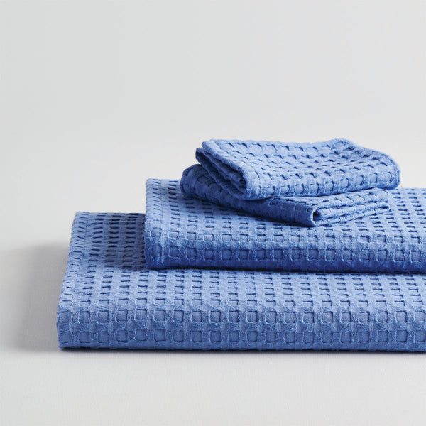 Cotton Towel Set | Waffle Design | Cobalt Blue | Set of 4