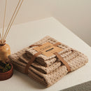 Cotton Towel Set | Waffle Design | Sand Beige | Set of 4