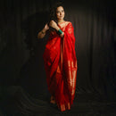 Maheshwari Tissue Silk Saree | Red