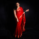 Maheshwari Tissue Silk Saree | Red