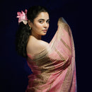 Maheshwari Tissue Silk Saree | Pink