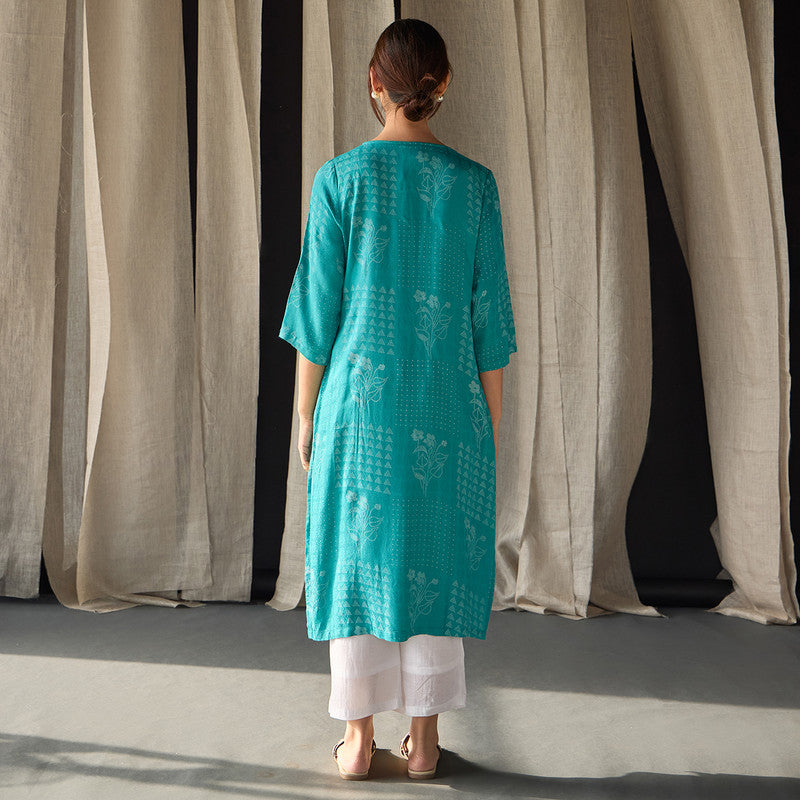 Ecovero Kurta For Women | Printed | Blue