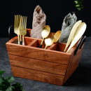 Wooden Cutlery Holder with Handle | Mahogany