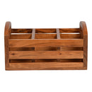 Acacia Wood Cutlery Holder | Wooden Organizer | 27.5x19.5x14.2 cm