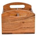 Acacia Wood Cutlery Holder | Wooden Organizer | 27.5x19.5x14.2 cm